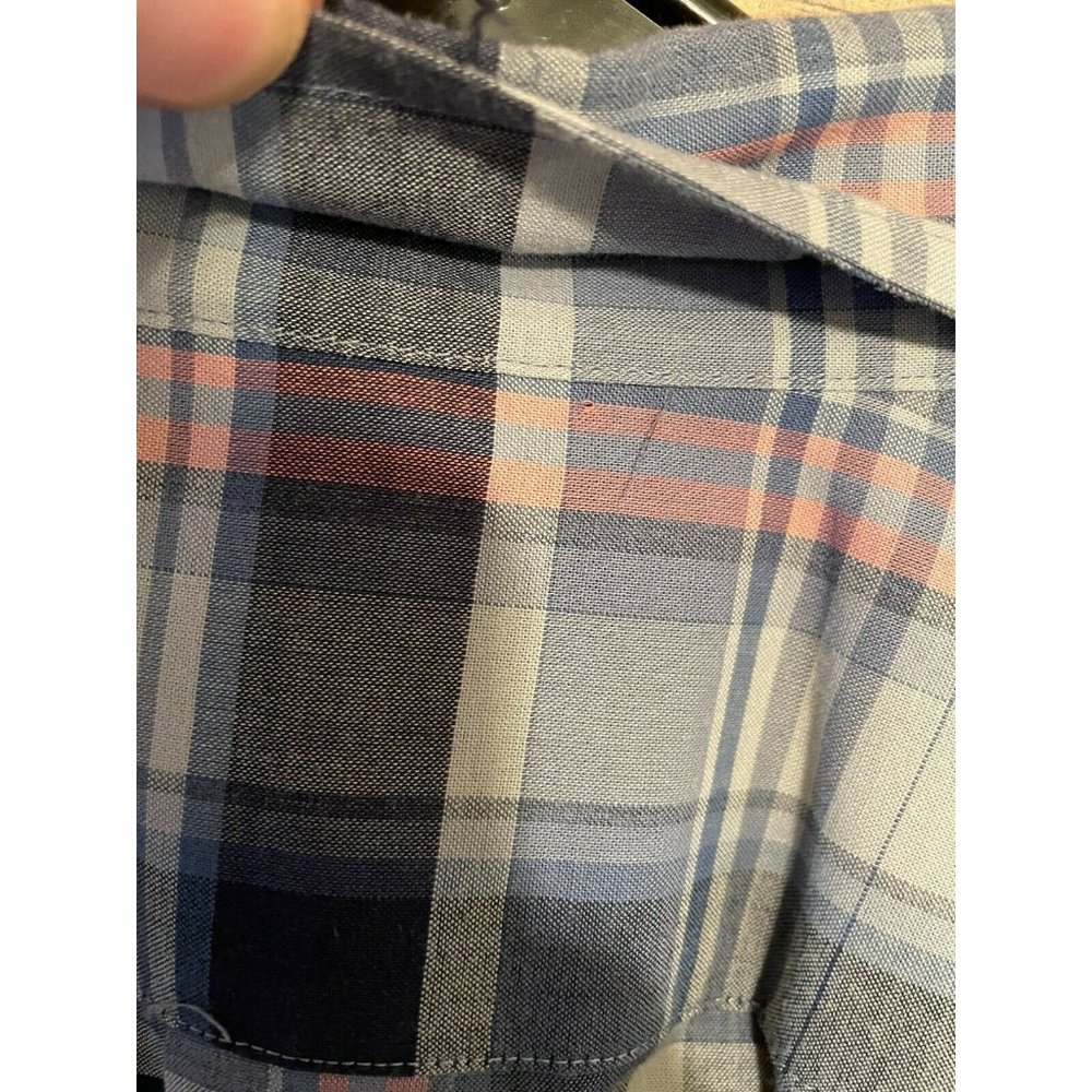 Vineyard Vines Shirt Small Slim Fit Longshore Button Down Gray Blue Plaid - Picture 5 of 6